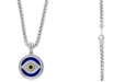 EFFY Collection EFFY&reg; Multi-Gemstone & Diamond (1/10 ct. t.w.) Evil Eye 22" Pendant Necklace in Sterling Silver & 14k Gold